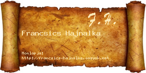 Francsics Hajnalka névjegykártya